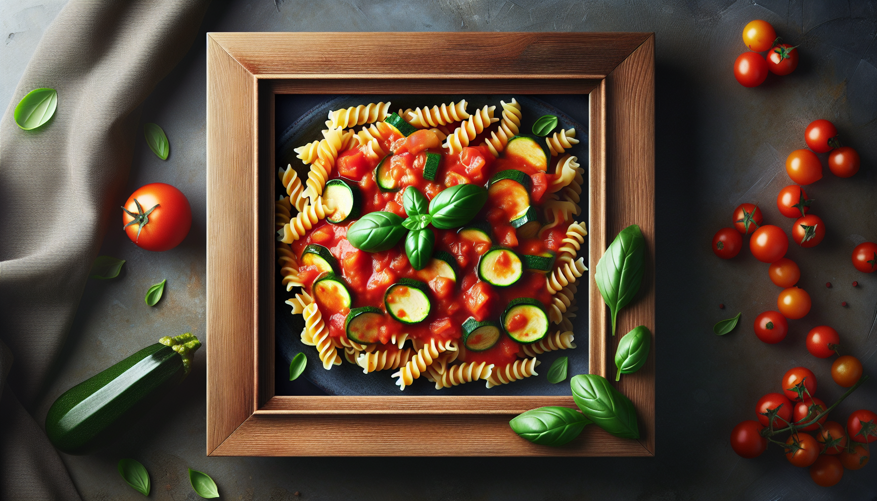 pasta al pomodoro e zucchine